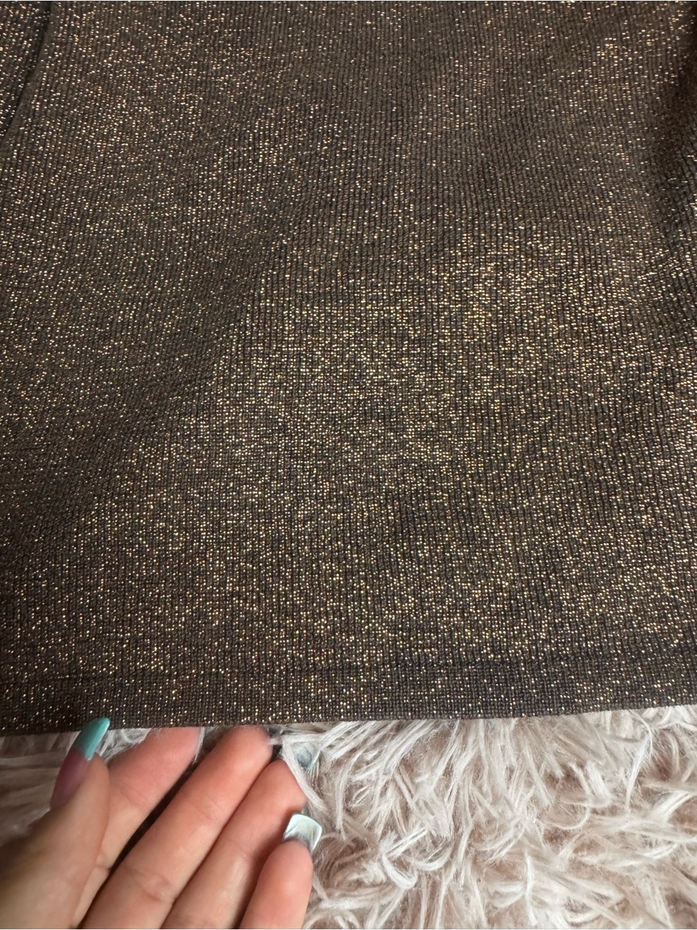 Vintage Joseph A Qu’est-ce Que C’est silk Metallic ball sleeve sweater gold bron - Picture 2 of 5